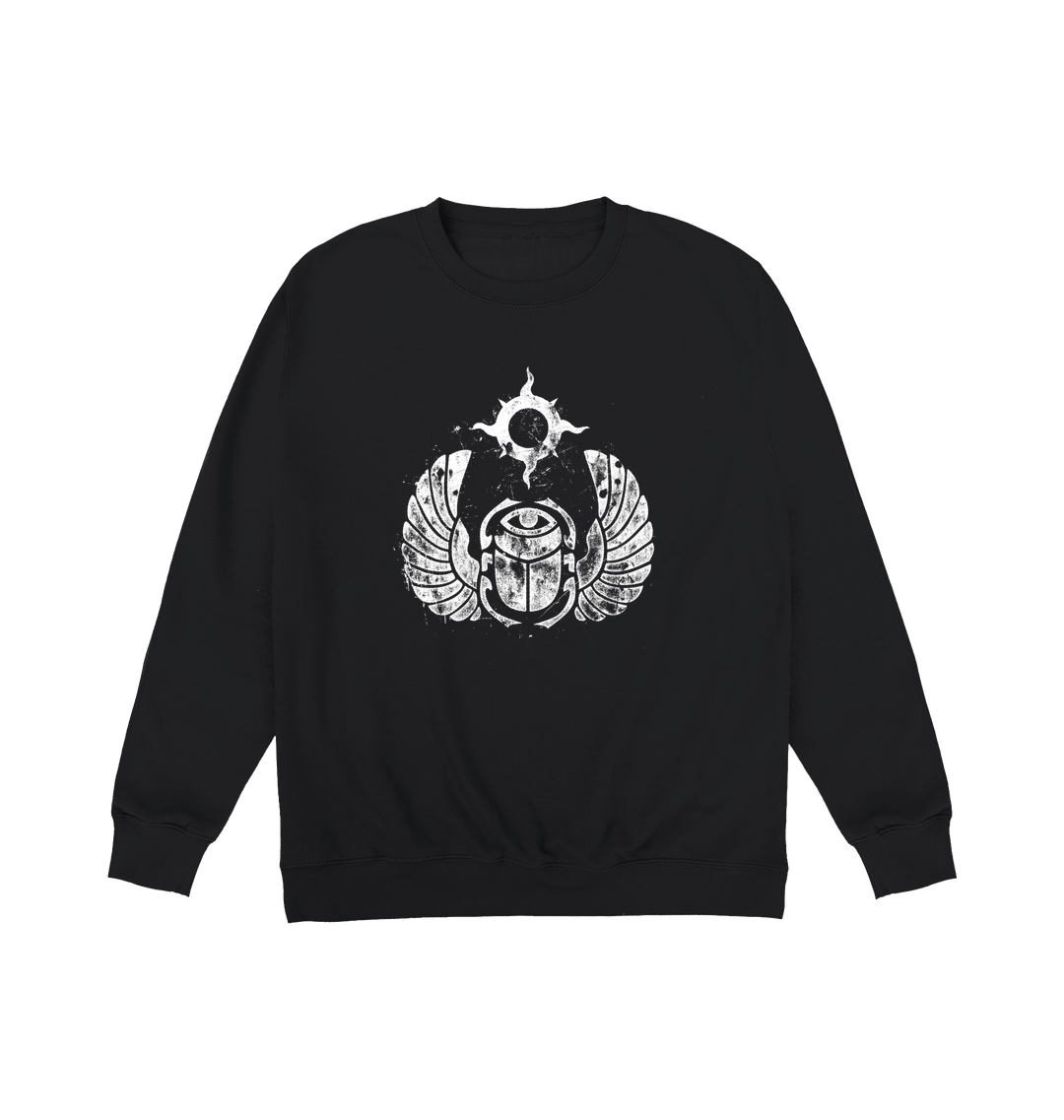 Deep Black Printed Sweater Front