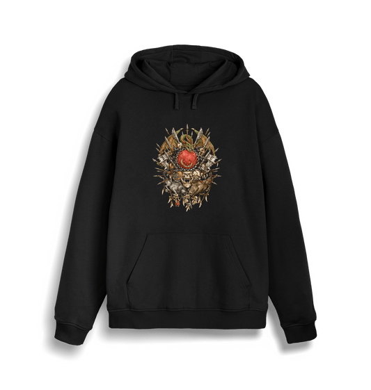 Black Printed Sweater Front