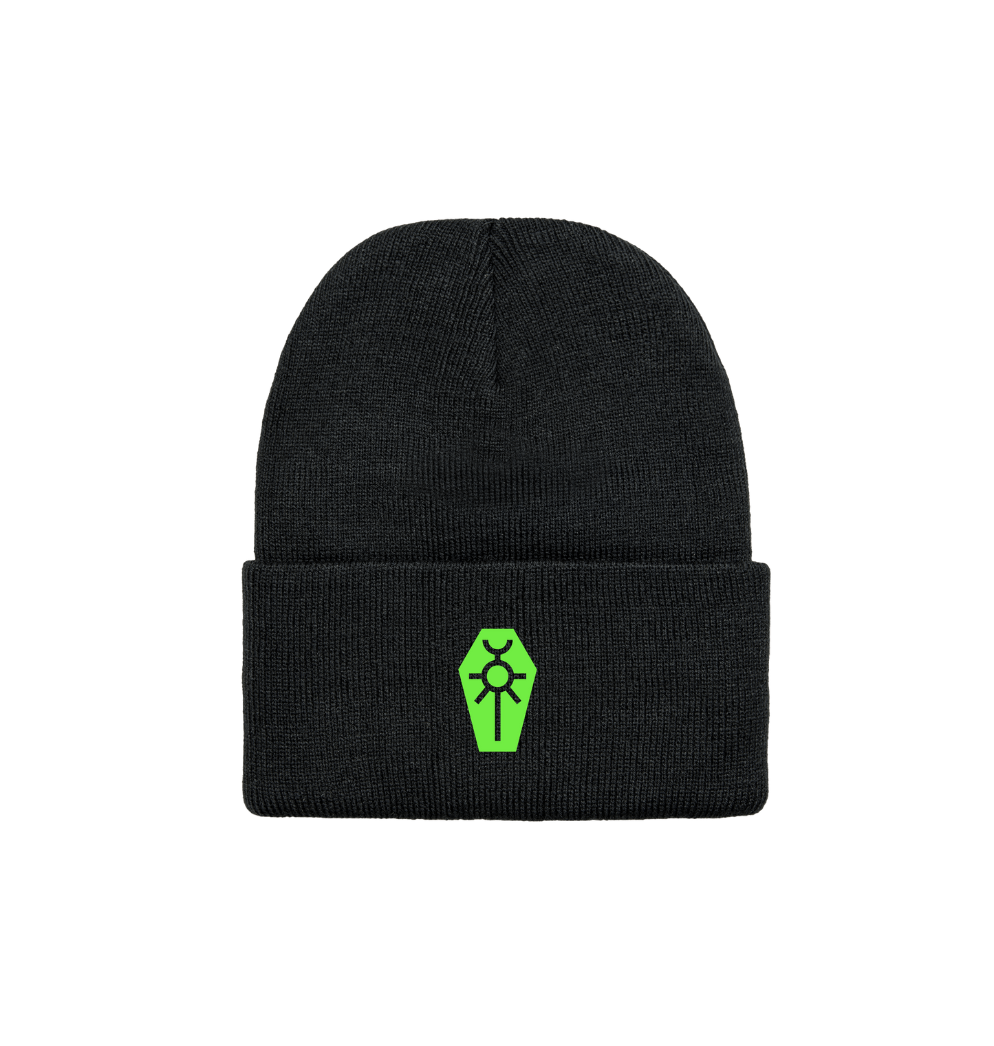 Black Necron Green Icon Beanie