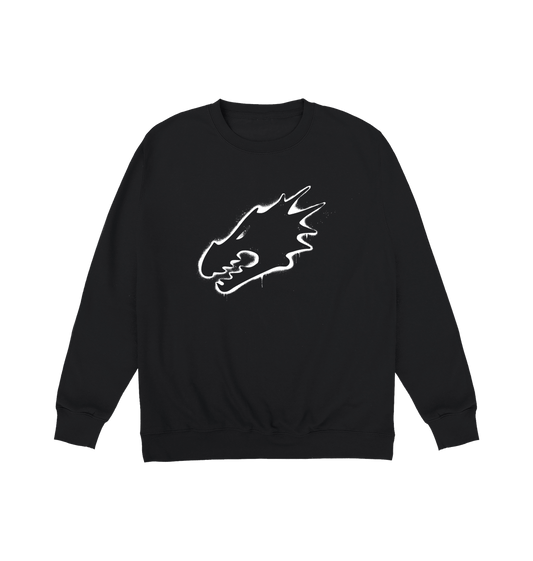 Deep Black Printed Sweater