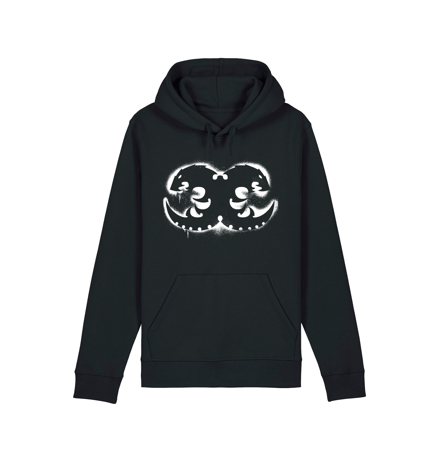 Black Printed Hoody Front