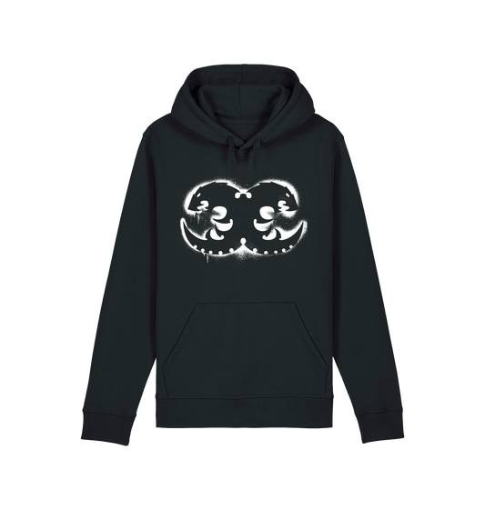 Black Printed Hoody Front