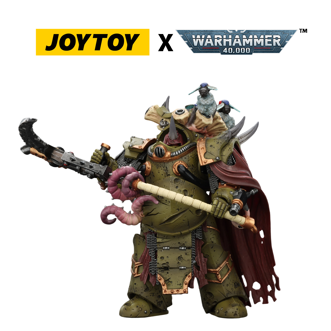 JoyToy Warhammer 40,000 Action Figure - Death Guard, Deathshroud Terminator 2, with Manreaper and Plaguespurter Gauntlet  (1/18 Scale) Preorder
