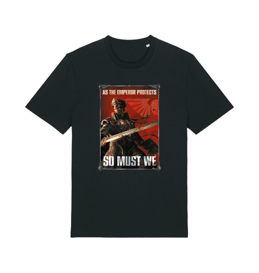 Black Premium Astra Militarum The Emperor Protects T Shirt