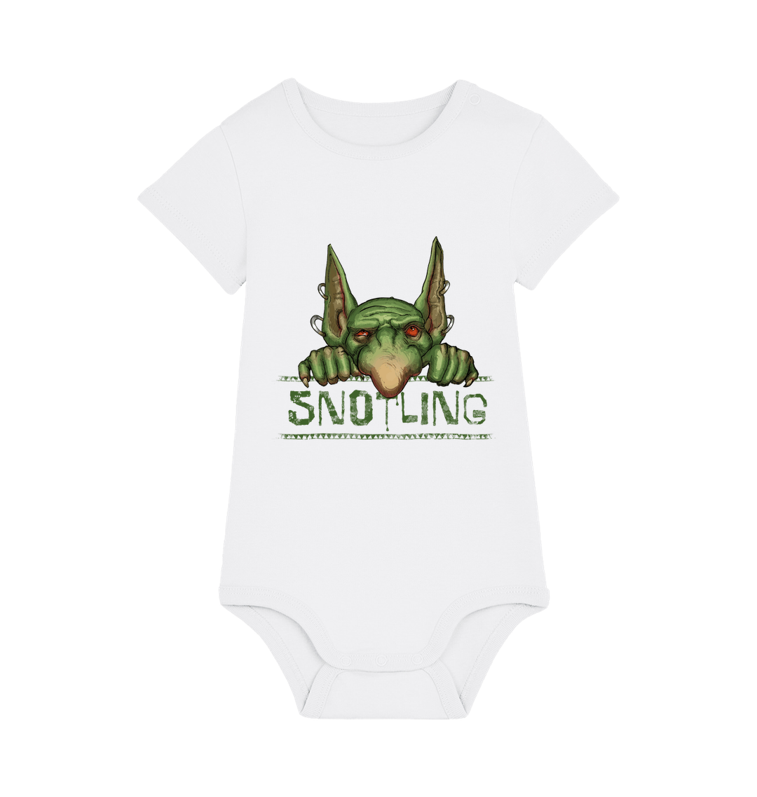 White Printed baby grow