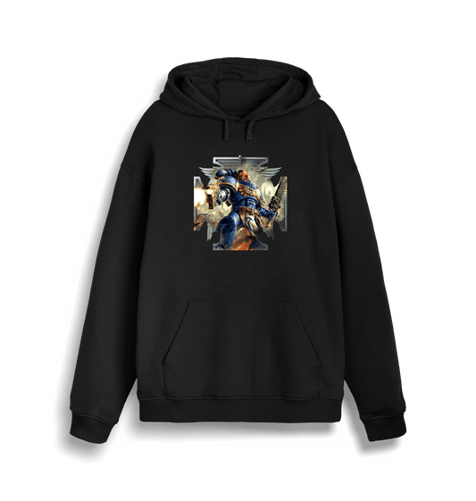 Black Printed Sweater Front