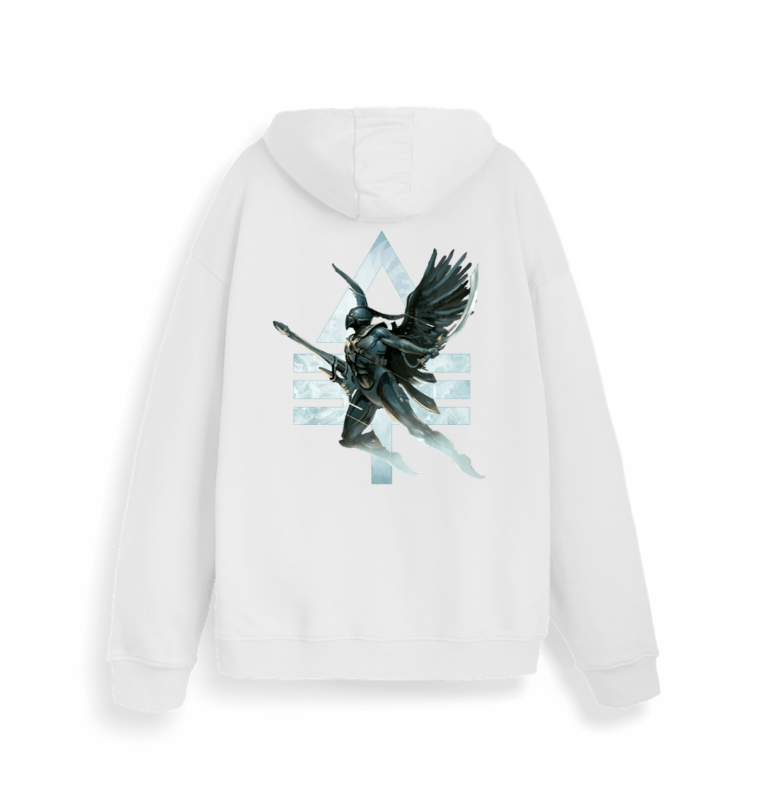 White Printed Sweater Back