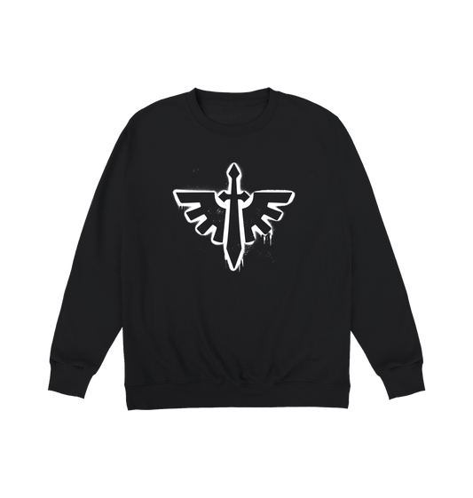 Deep Black Printed Sweater