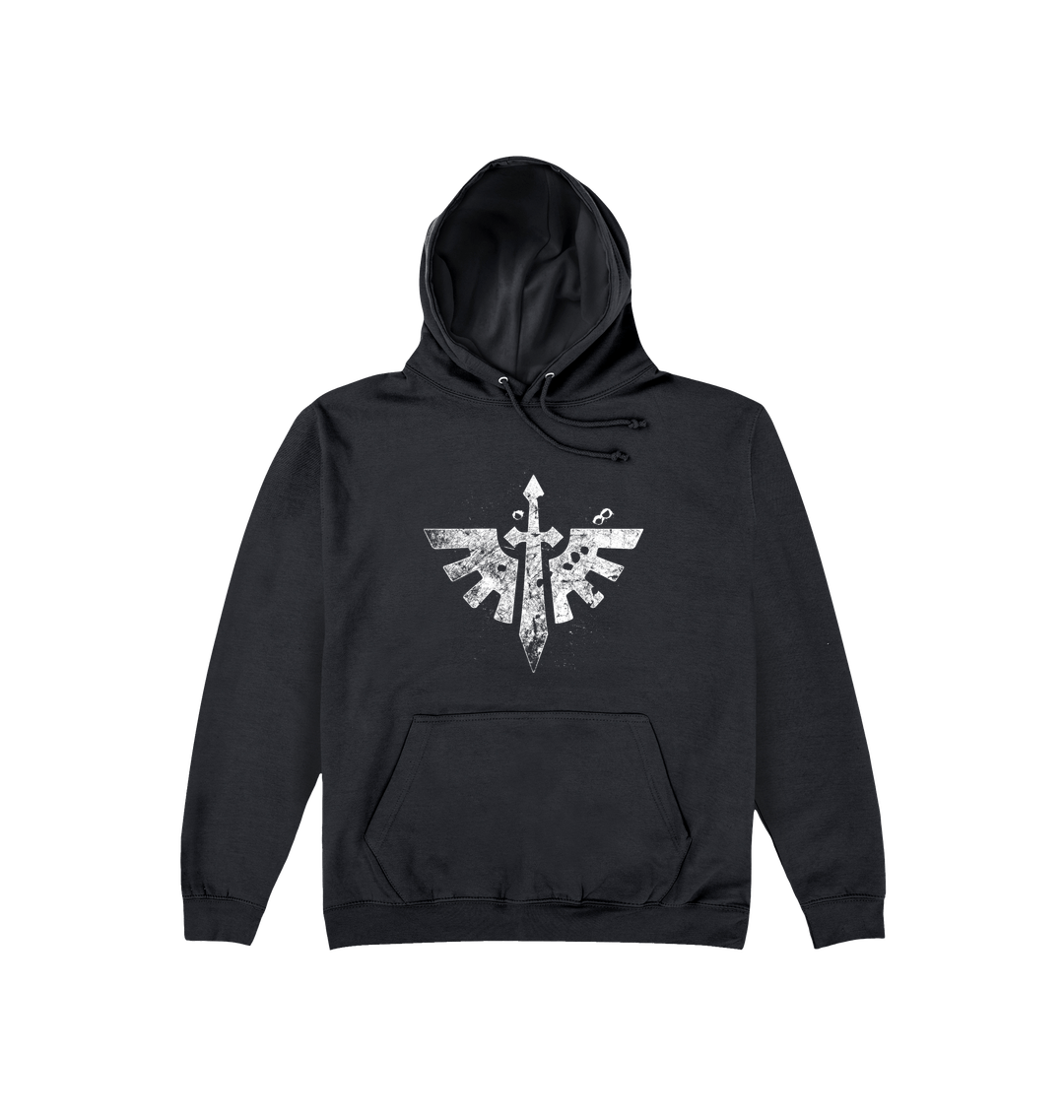 Deep Black Printed Hoody