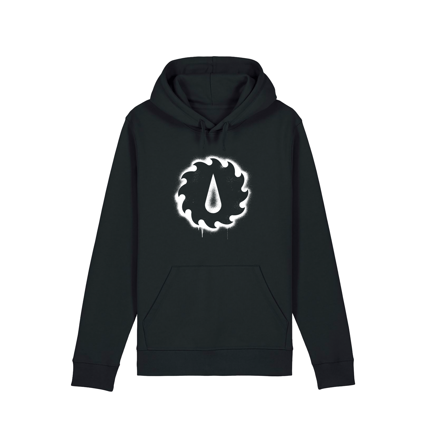 Black Printed Hoody Front