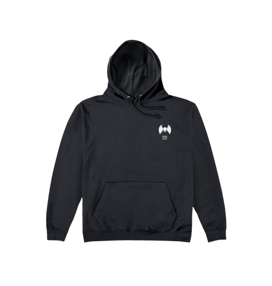Deep Black Printed Hoody