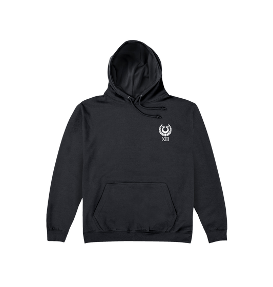 Deep Black Printed Hoody