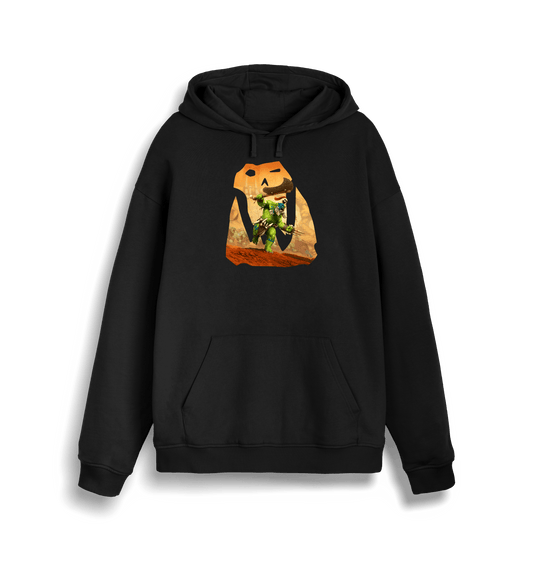 Black Printed Sweater Front