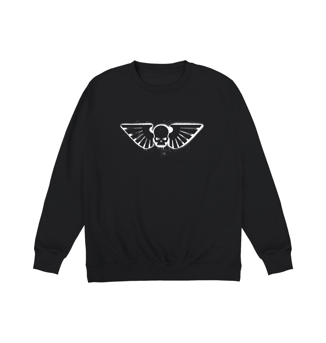 Deep Black Printed Sweater