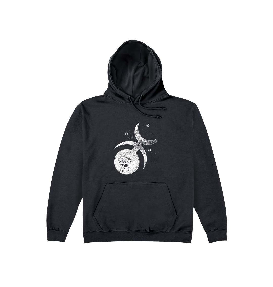 Deep Black Printed Hoody