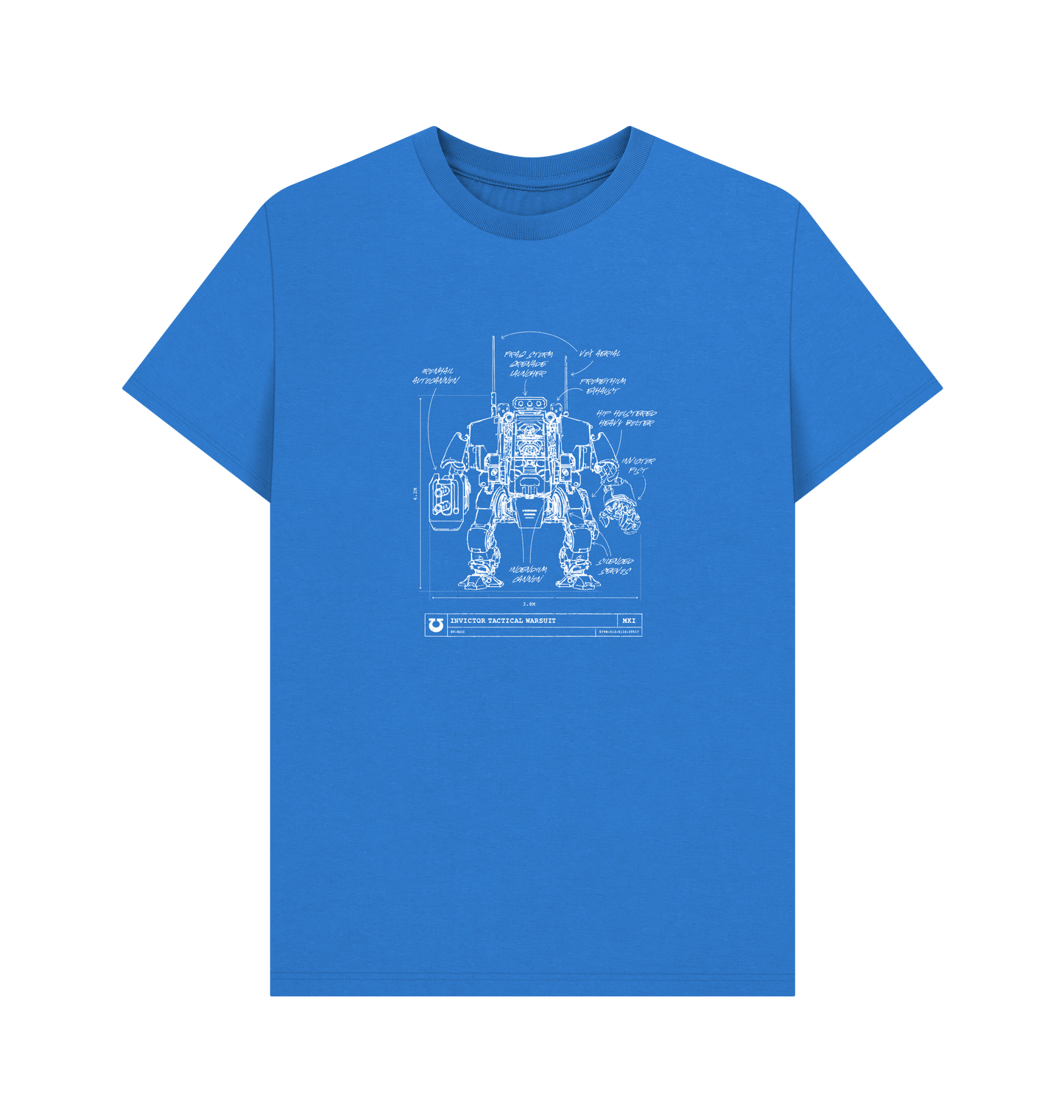 Bright Blue Ultramarines Invictor Warsuit T Shirt
