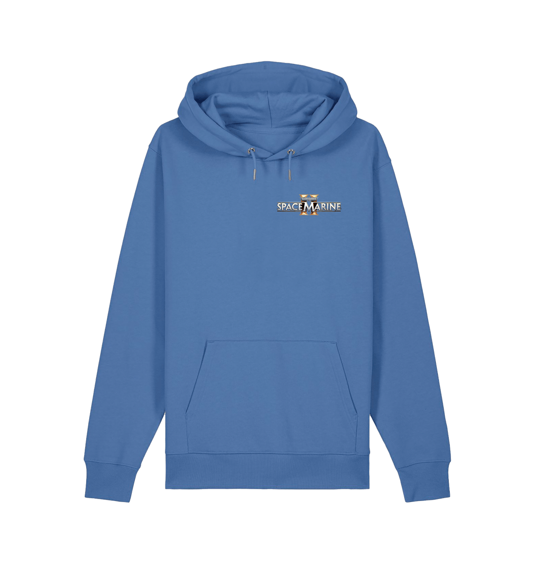 Bright Blue Premium Space Marine 2 Eternal Service Hoodie