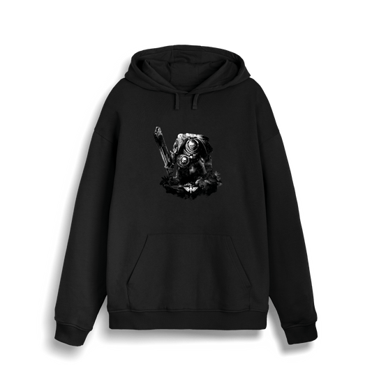 Black Printed Sweater Front