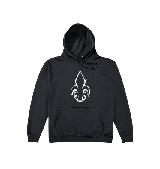 Deep Black Printed Hoody
