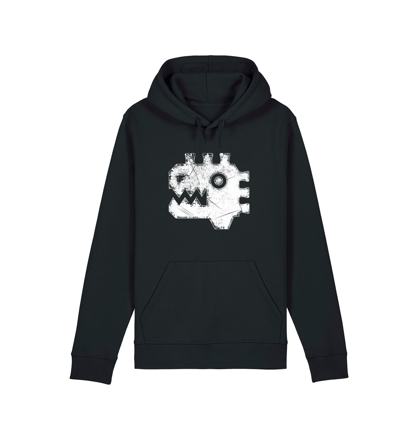 Black Printed Hoody Front