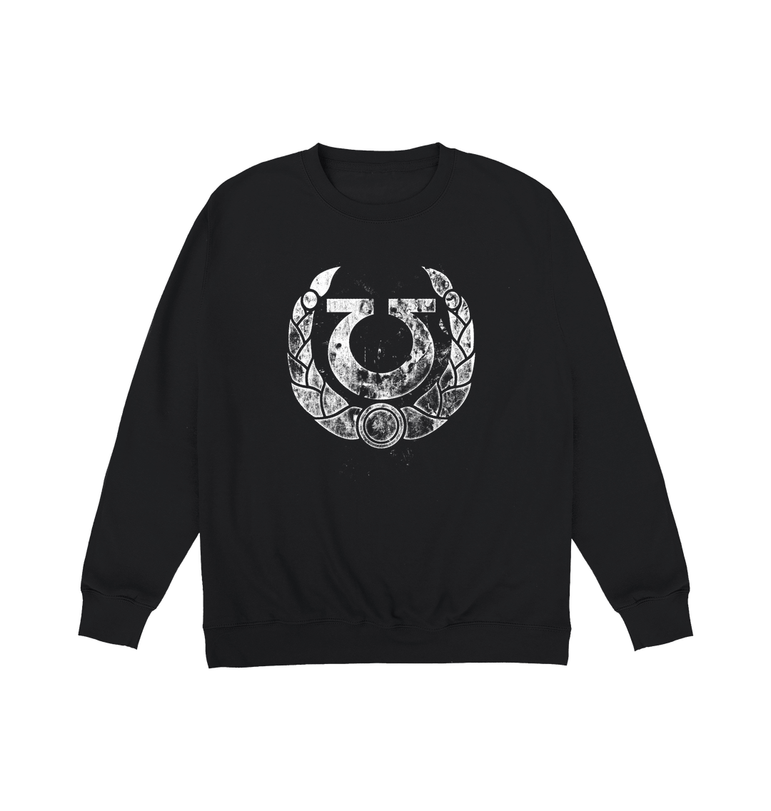 Deep Black Printed Sweater Front
