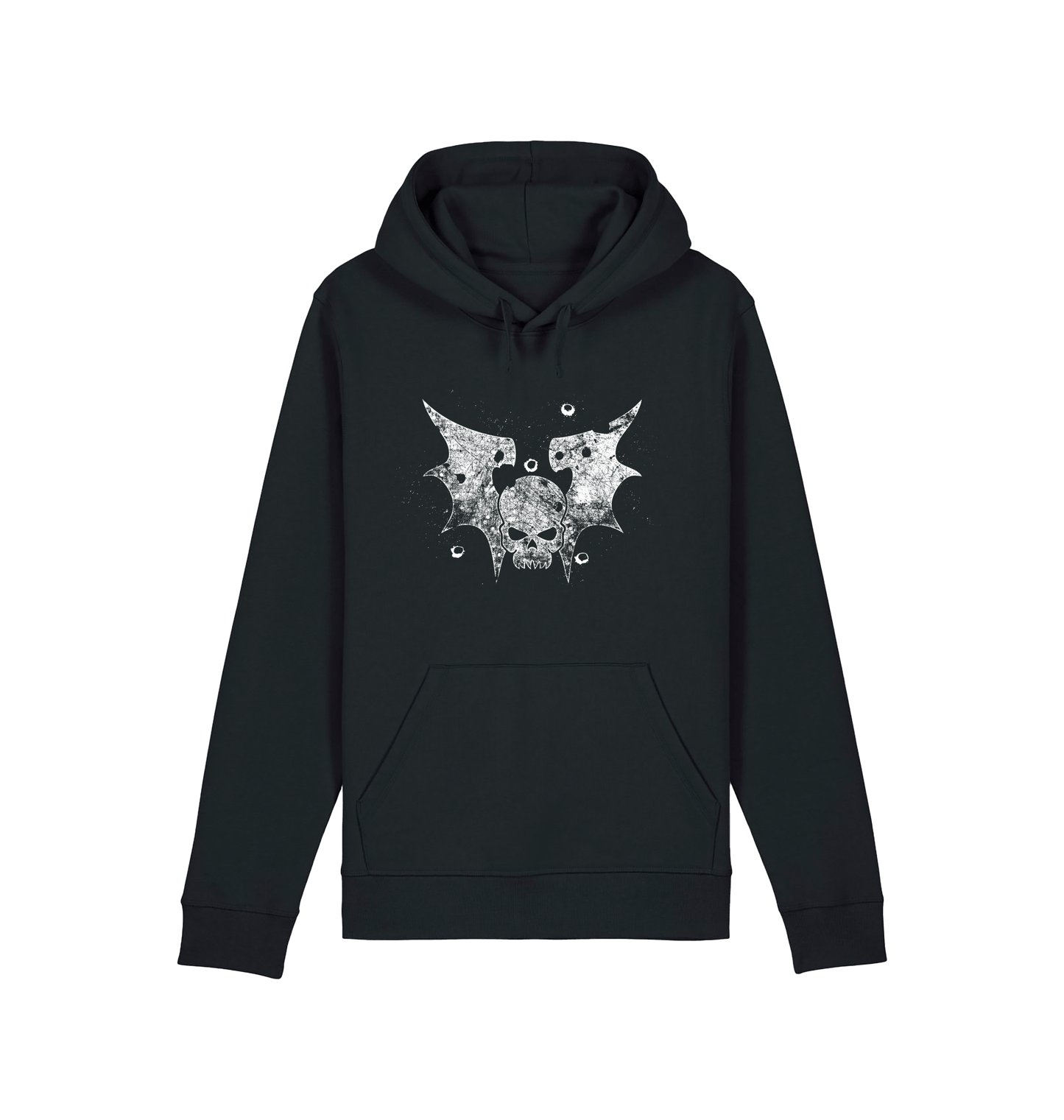 Black Printed Hoody Front