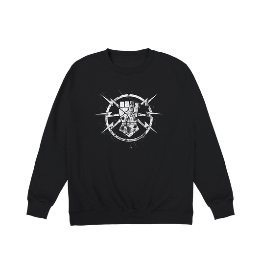 Deep Black Printed Sweater Front