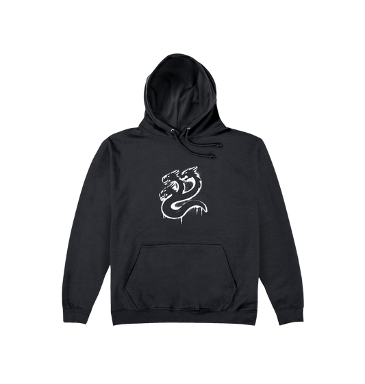 Deep Black Printed Hoody