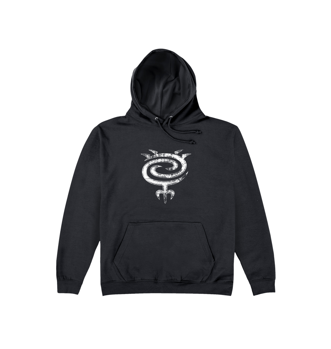 Deep Black Printed Hoody