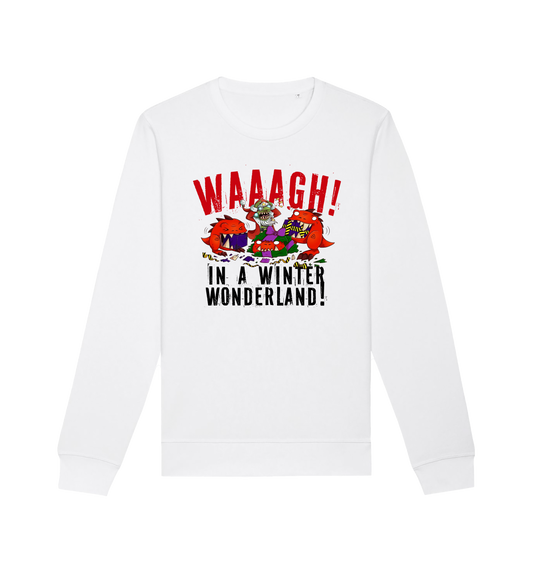 White Printed Sweater Front