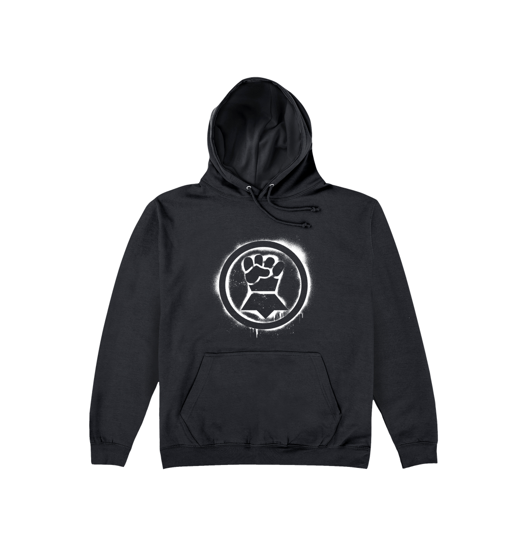 Deep Black Printed Hoody