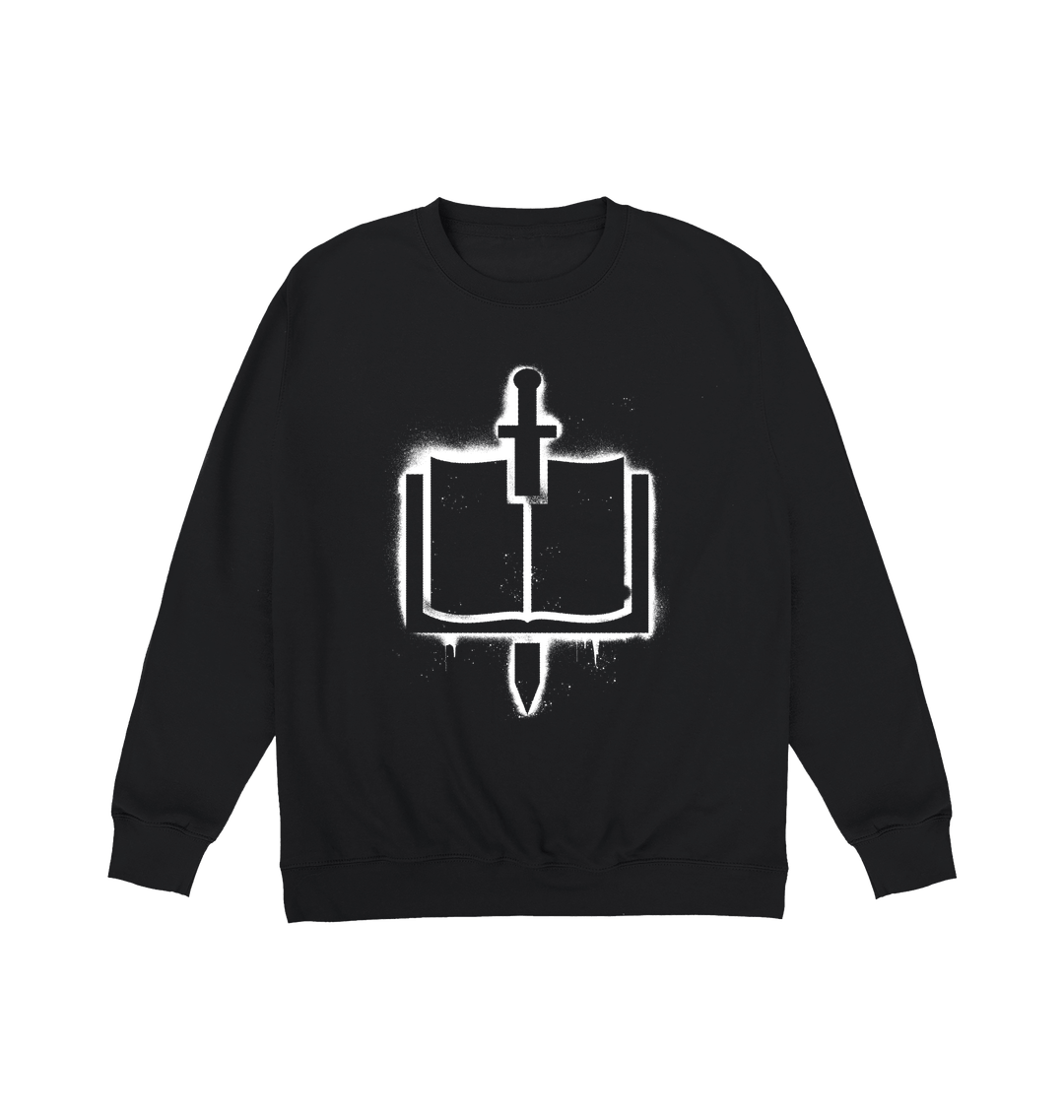 Deep Black Printed Sweater