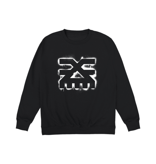 Deep Black Printed Sweater