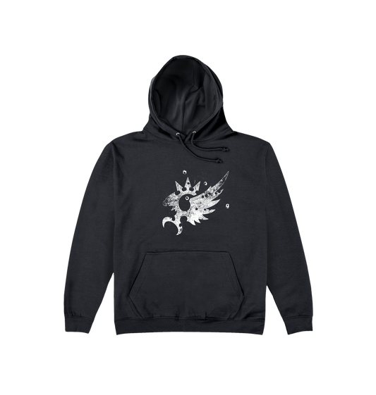 Deep Black Printed Hoody