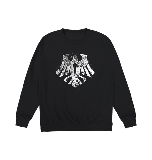 Deep Black Printed Sweater Front