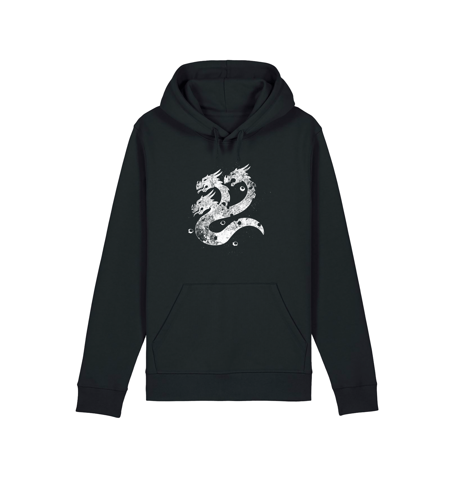 Black Printed Hoody Front