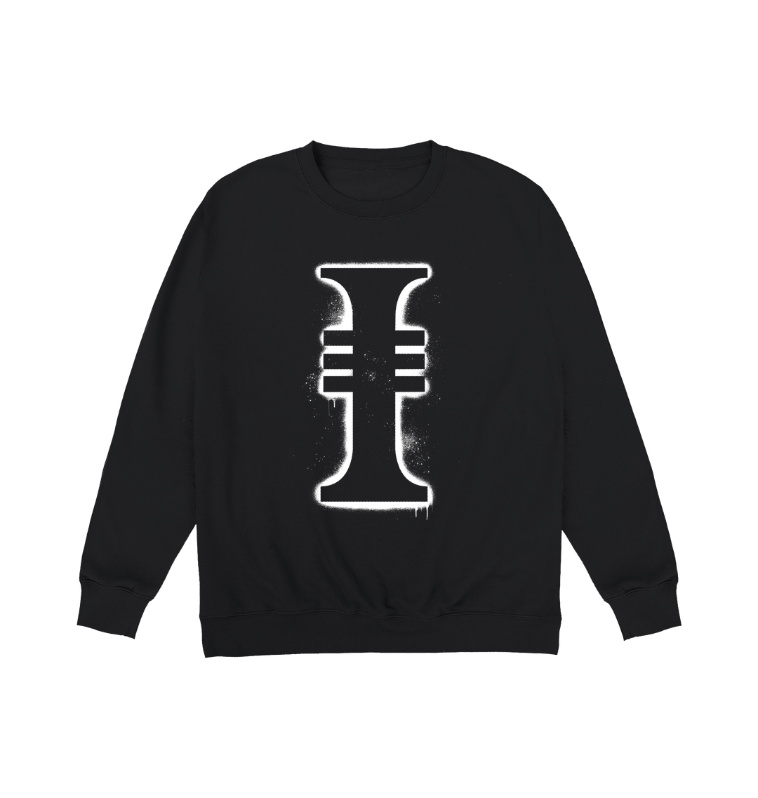 Deep Black Printed Sweater