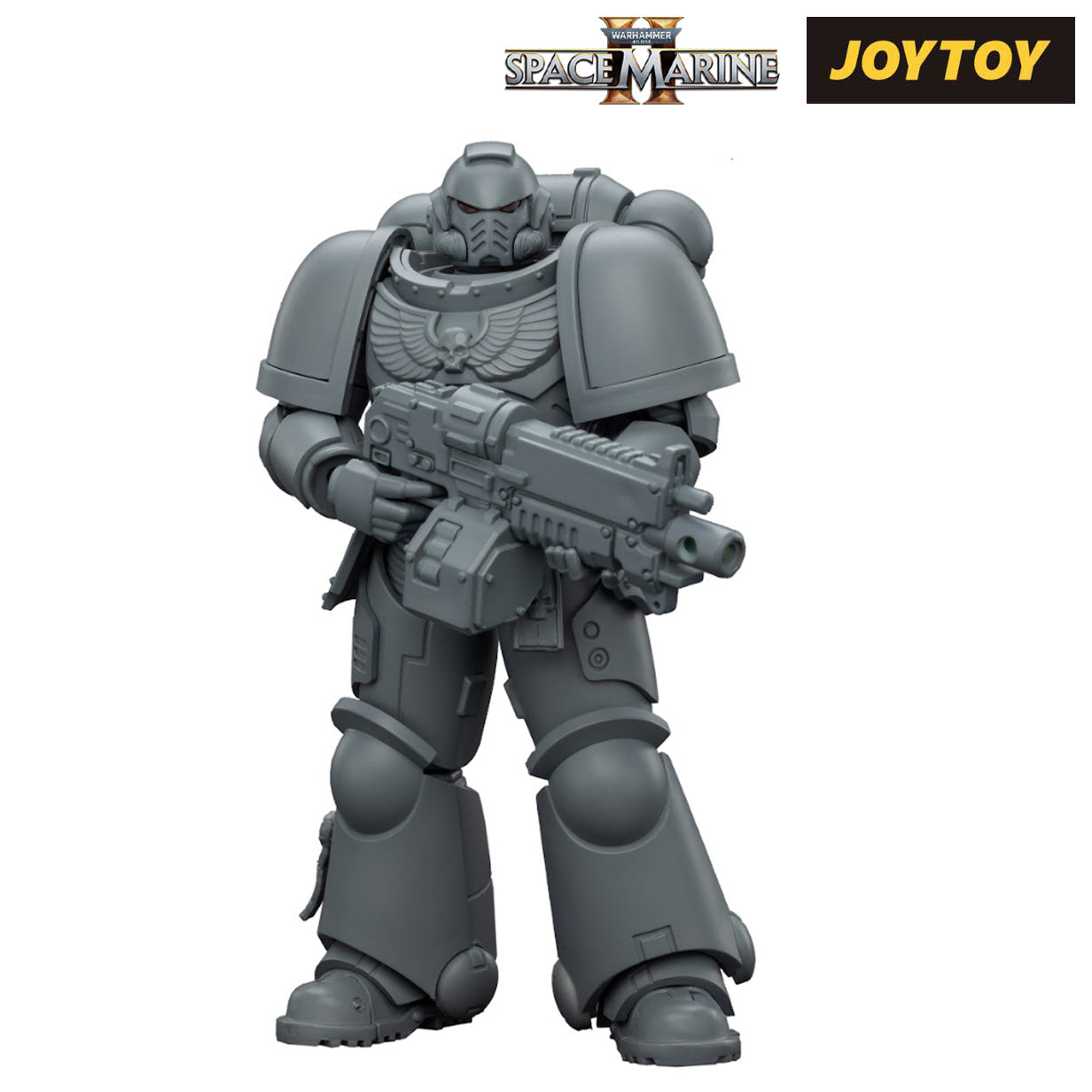 JoyToy Warhammer 40,000: Space Marine 2, Space Marines Intercessor, Armouring Hall Edition (1/18 Scale) & T Shirt Bundle