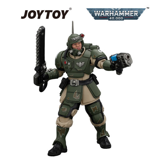 JOYTOY Warhammer 40,000 - Astra Militarum Kasrkin 1 with Chainsword and Plasma Pistol (1/18 Scale) Preorder