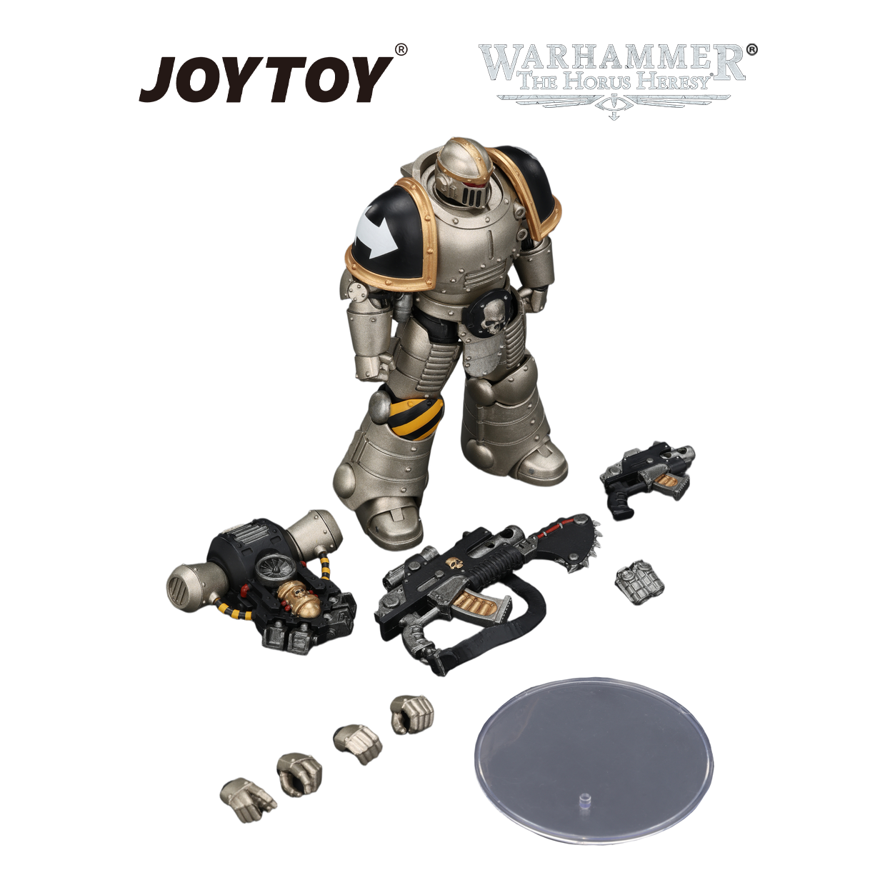 JOYTOY Warhammer The Horus Heresy - Iron Warriors, MkII Legionary 3 with Bolter and Bolt Pistol (1/18 Scale) Preorder