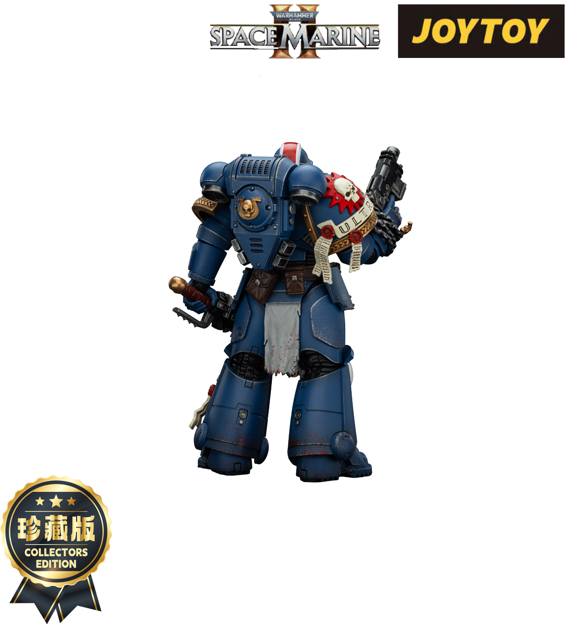 JoyToy Warhammer 40,000: Space Marine 2 Action Figure - Ultramarines, Lieutenant Titus - Collector’s Edition (1/18 Scale)