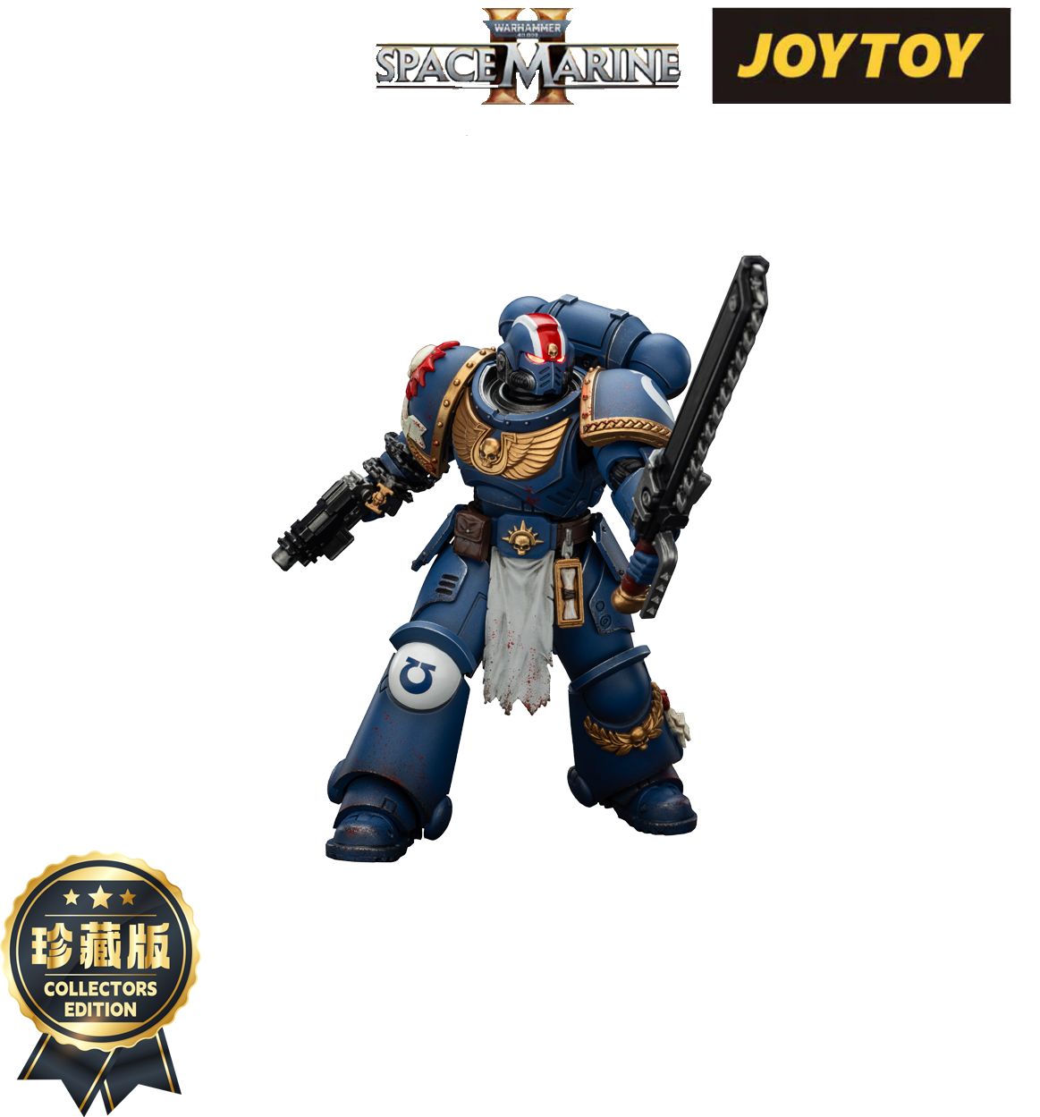 JoyToy Warhammer 40,000: Space Marine 2 Action Figure - Ultramarines, Lieutenant Titus - Collector’s Edition (1/18 Scale)