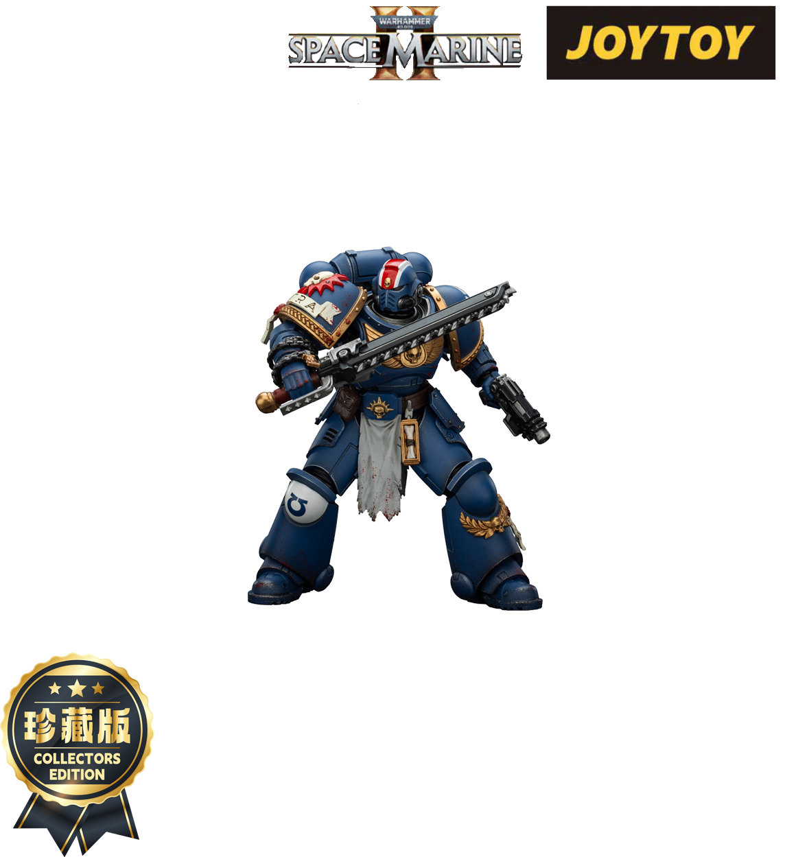 JoyToy Warhammer 40,000: Space Marine 2 Action Figure - Ultramarines, Lieutenant Titus - Collector’s Edition (1/18 Scale)