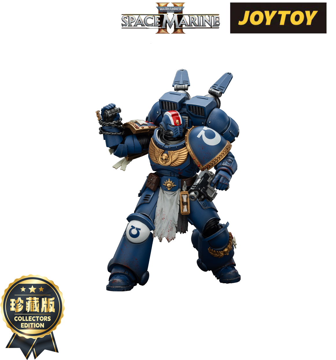 JoyToy Warhammer 40,000: Space Marine 2 Action Figure - Ultramarines, Lieutenant Titus - Collector’s Edition (1/18 Scale)