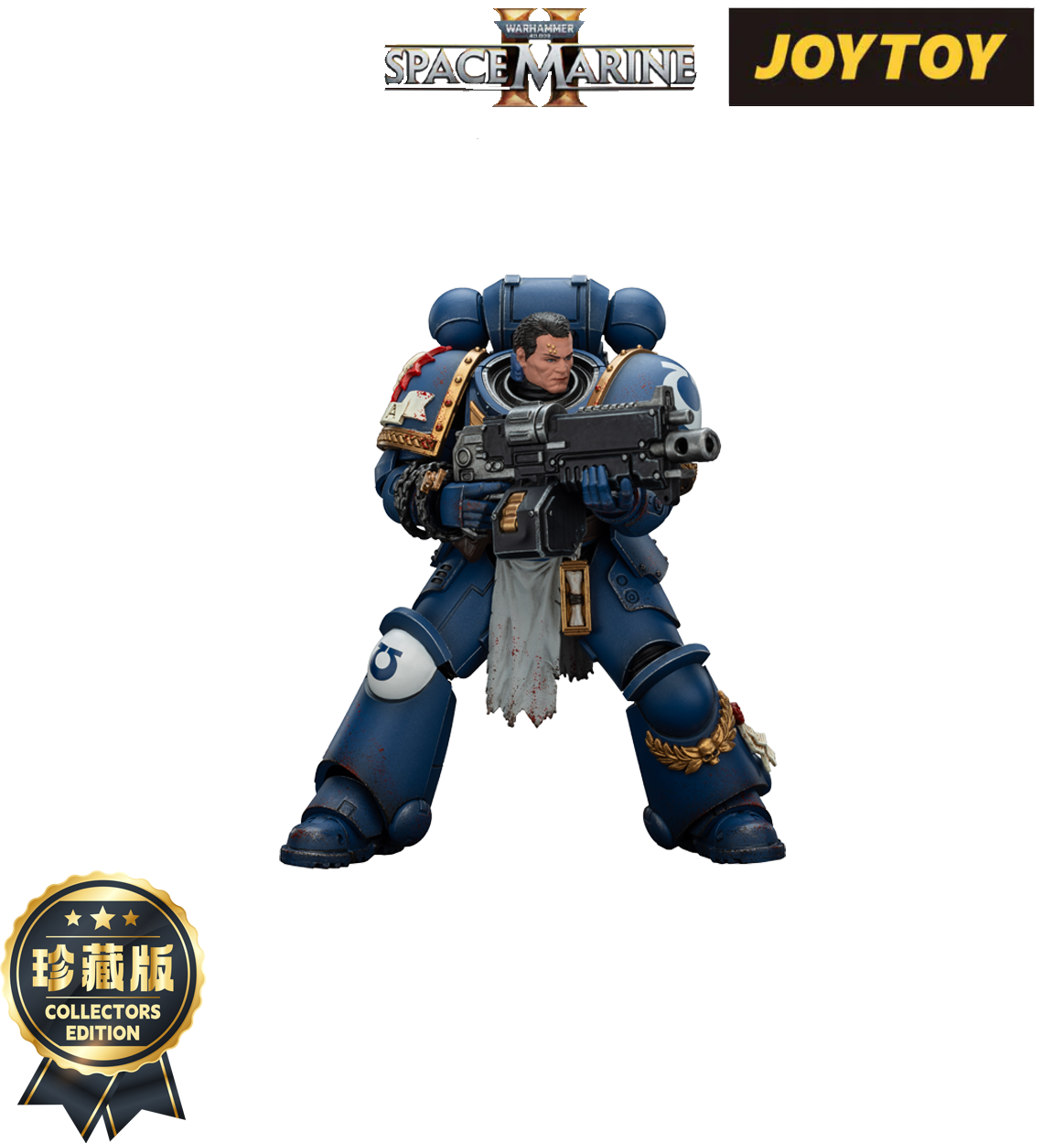 JoyToy Warhammer 40,000: Space Marine 2 Action Figure - Ultramarines, Lieutenant Titus - Collector’s Edition (1/18 Scale)
