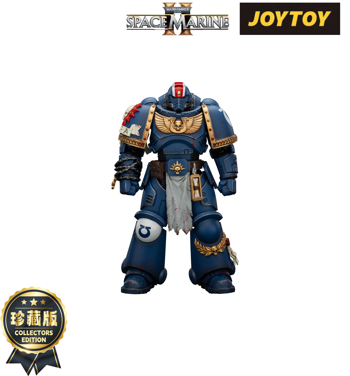 JoyToy Warhammer 40,000: Space Marine 2 Action Figure - Ultramarines, Lieutenant Titus - Collector’s Edition (1/18 Scale)