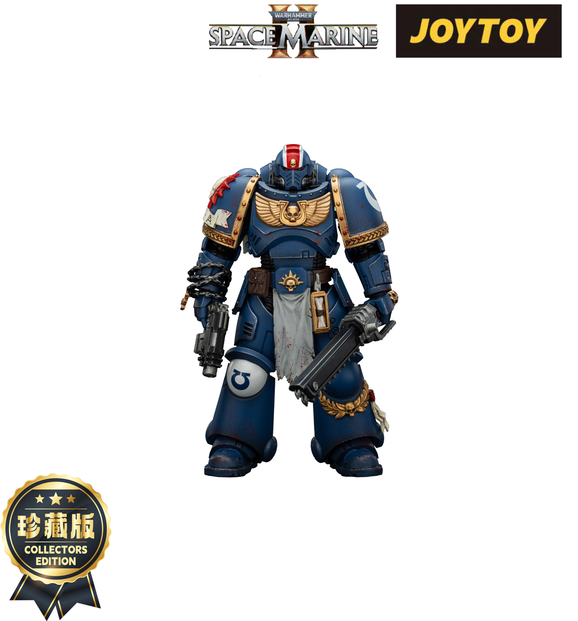 JoyToy Warhammer 40,000: Space Marine 2 Action Figure - Ultramarines, Lieutenant Titus - Collector’s Edition (1/18 Scale)