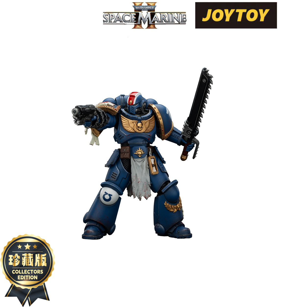 JoyToy Warhammer 40,000: Space Marine 2 Action Figure - Ultramarines, Lieutenant Titus - Collector’s Edition (1/18 Scale)
