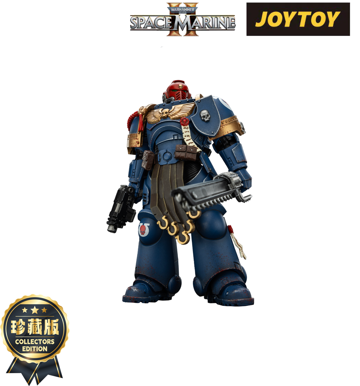 JoyToy Warhammer 40,000: Space Marine 2 Action Figure - Ultramarines, Sergeant Gadriel - Collector’s Edition (1/18 Scale)