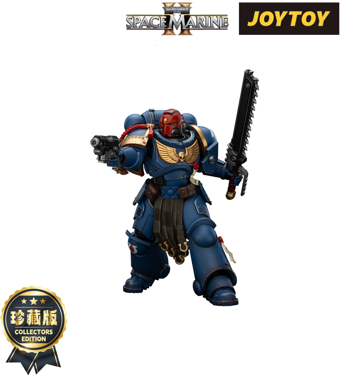 JoyToy Warhammer 40,000: Space Marine 2 Action Figure - Ultramarines, Sergeant Gadriel - Collector’s Edition (1/18 Scale)